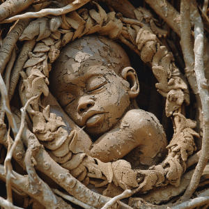 Baatsi, first human made from Clay